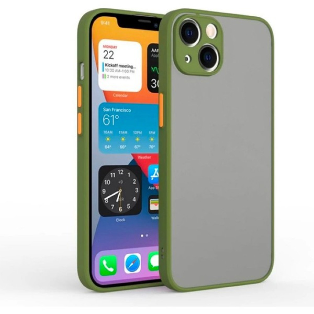 Ason Plus Apple iPhone 13 Mini 5.4inç Kamera Korumalı Premium Silikon Kılıf - Yeşil Kamuflaj Cep Telefonu Kılıfı Fiyatı