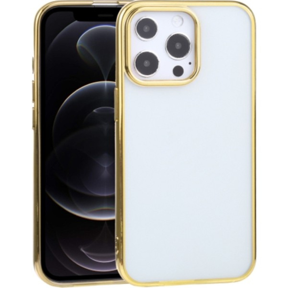 Ason Plus Apple iPhone 13 Pro Max 6.7inç Lazer Kaplama Renkli Kenar Şeffaf Kılıf - Gold Cep Telefonu Kılıfı Fiyatı