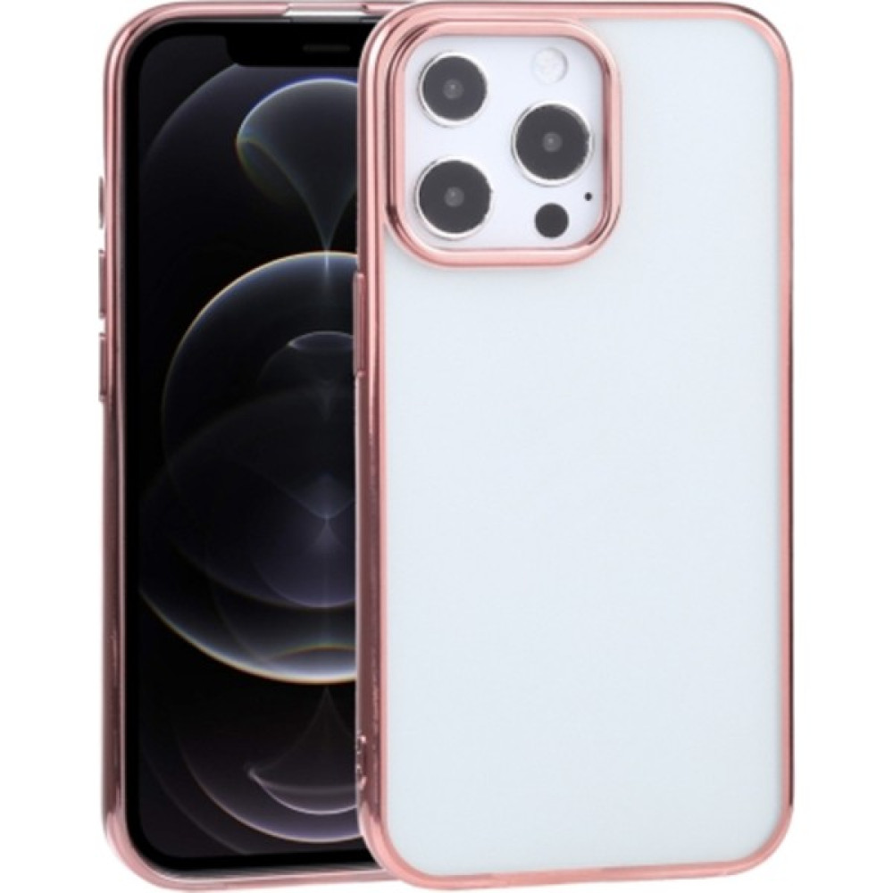 Ason Plus Apple iPhone 13 Pro Max 6.7inç Lazer Kaplama Renkli Kenar Şeffaf Kılıf - Rose Gold Cep Telefonu Kılıfı Fiyatı