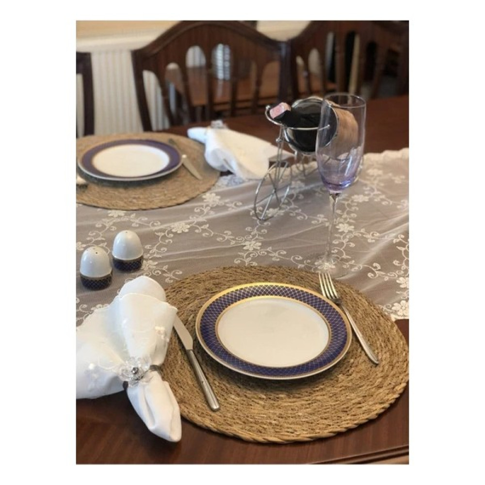 Asortiq Home Hasır Amerikan Servisi Bambu Örme Yuvarlak Supla 6 Adet - 36 x 36 cm - Bej Amerikan Servis Fiyatı