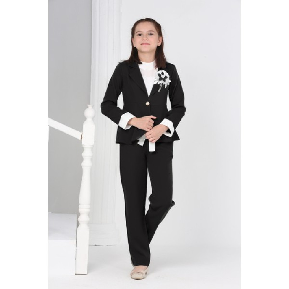 Asortix Kız Çocuk Blazer Ceket Pantolon Bluz 3 Lü Takım Kız Çocuk Giyim Takımı Fiyatı