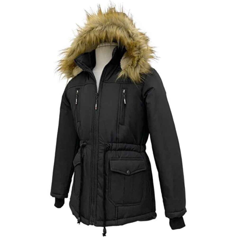 Asortix Unisex Çocuk Kışlık Kanvas Kumaş Büzmeli Diz Üstü Içi Kürk Kapüşonlu Kaban Mont Kız Çocuk Mont Fiyatı