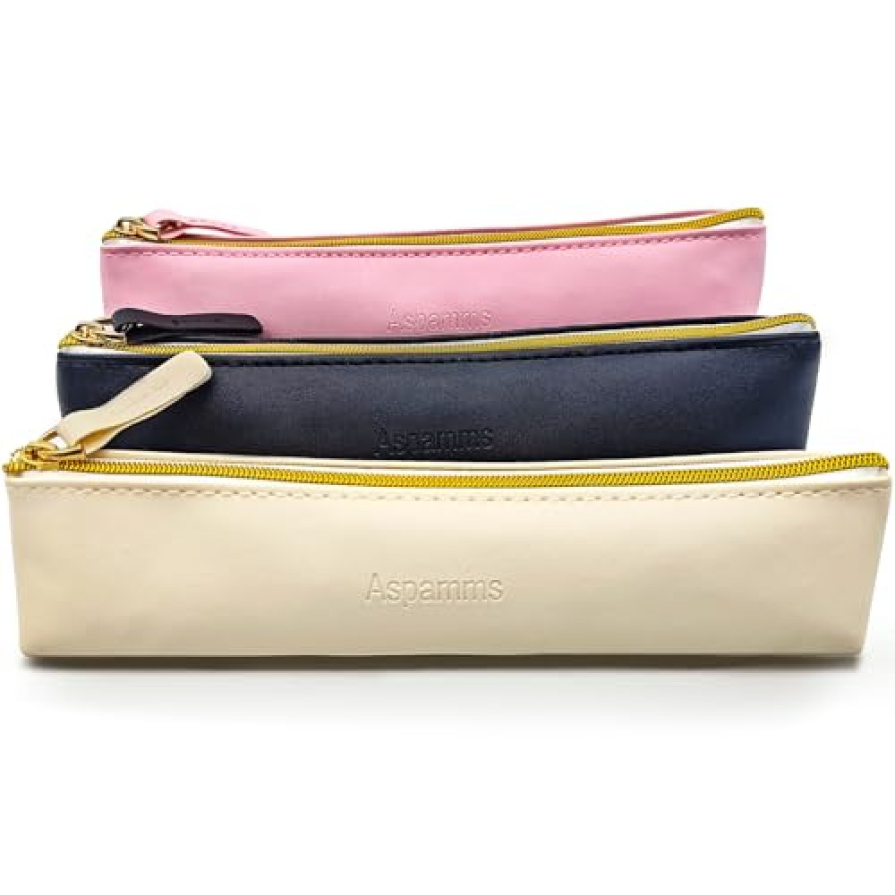 Aspamms 3PCS Small Makeup Bag for Purse, Mini Portable Cosmetic Bags for Women, Coin Purse Lipstick Cosmetic Accessories Leather Organizer, Small Travel Kit Storage Pouch