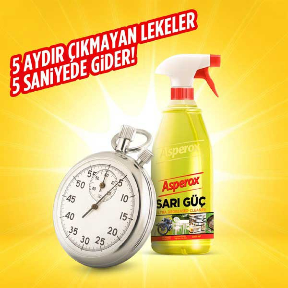 Asperox Sarı Güç Sprey 1000 ml Power Yağ ve Kir Çözücü