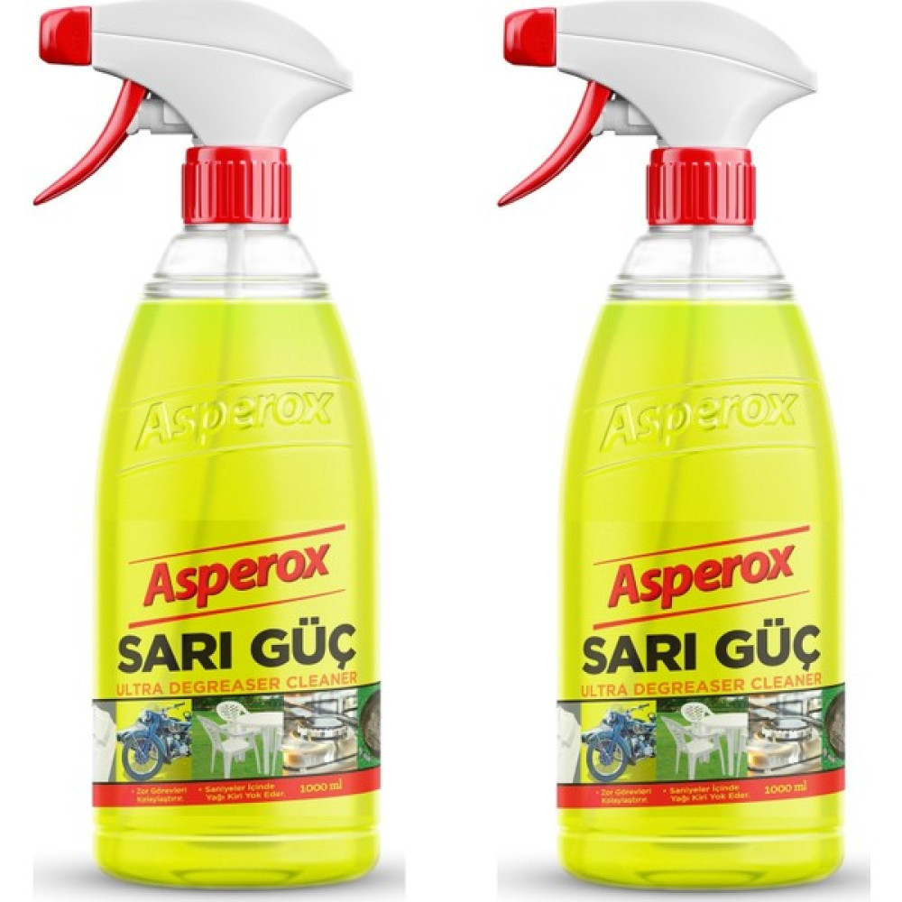 Asperox Sarı Güç Çok Amaçlı Ultra Yağ Çözücü 1000 ml x 2 Adet - 2000 ml Temizlik Malzemeleri Fiyatı