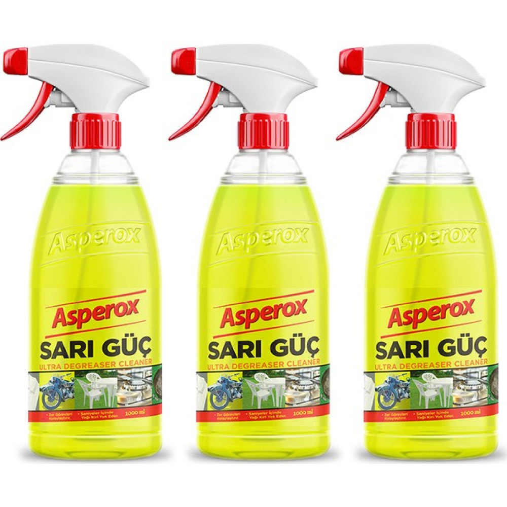 Asperox Sarı Güç Çok Amaçlı Ultra Yağ Çözücü 1000 ml x 3 Adet - 3000 ml Temizlik Malzemeleri Fiyatı
