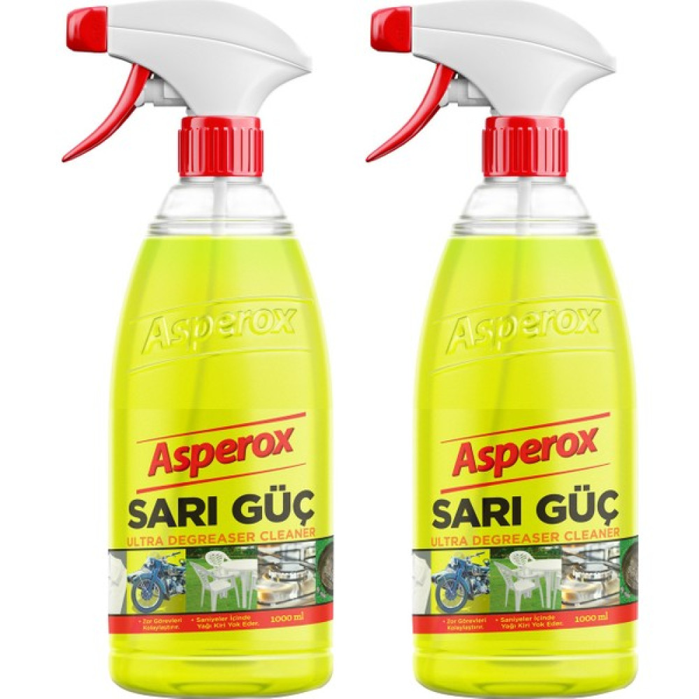 Asperox Sarı Güç Ultra Yağ Çözücü 1 Lt Sprey x 2 Temizlik Malzemeleri Fiyatı