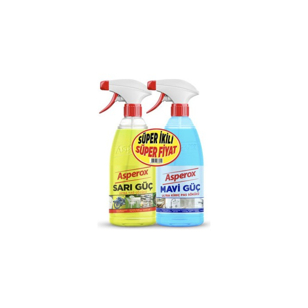 Asperox Sarı+Mavi Güç Sprey 1+1 L - 1 lt Temizlik Malzemeleri Fiyatı