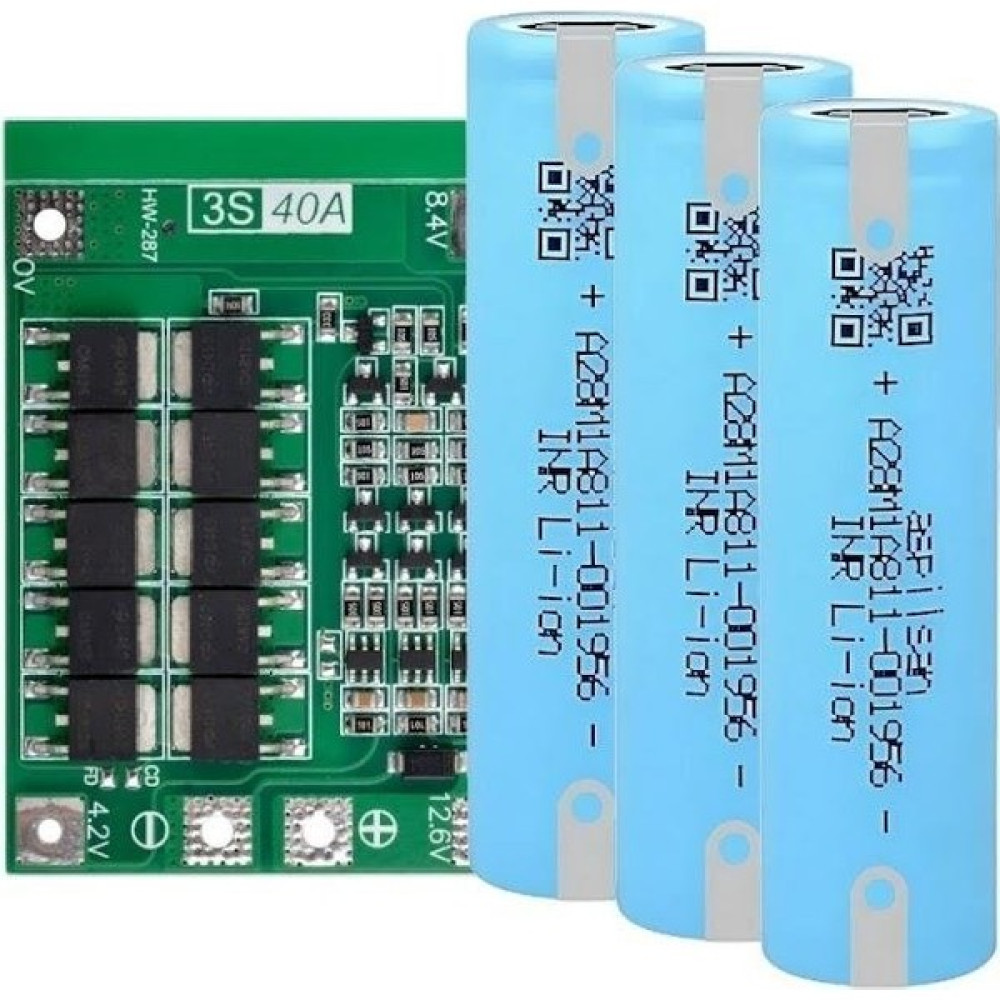Aspilsan INR18650A28 - 3.7V 2800 Mah Li-Ion Şarjlı Pil - 25A 3 Lü (+ - Pinli) + 3s 40AH Koruma Devresi - 1 Adet Diğer Fiyatı