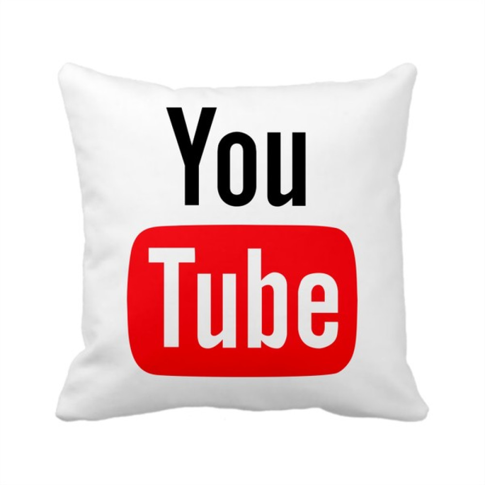 Asr Youtube Beyaz Sosyal Medya Saten Yastık - 36 x 36 cm Kırlent / Mobilya Yastığı Fiyatı