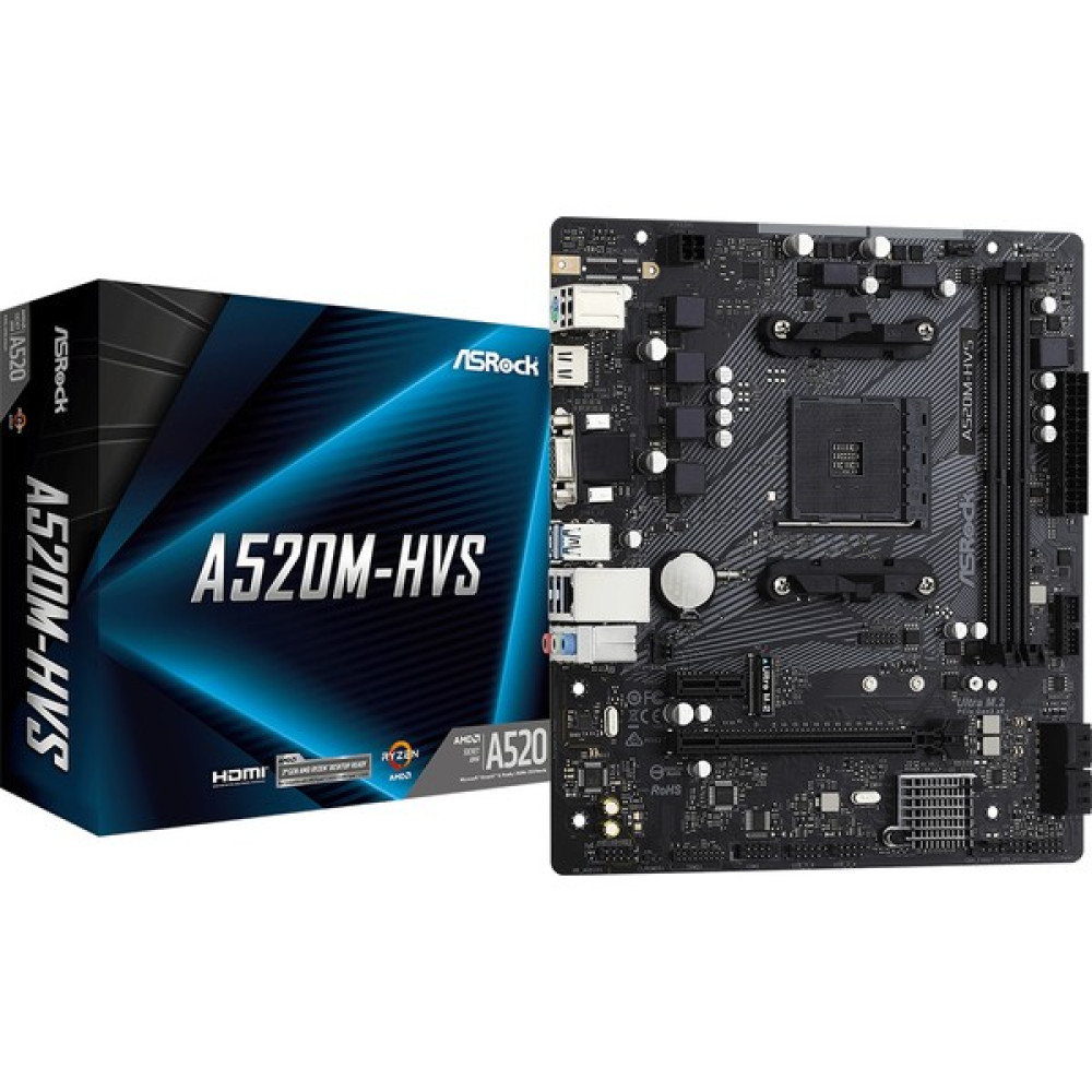 Asrock A520M Hvs Socket Am4, Ddr4 4733+MHZ(O.C.),M.2, USB 3.2, Hdmı,vga Matx A520 Anakart (ASRA520M-HVS) Anakart Fiyatı