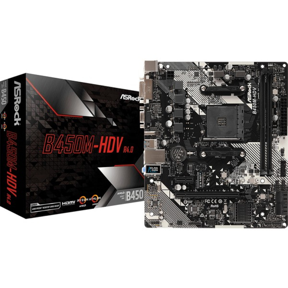 Asrock B450M-HDV R4.0 AMD B450 3200+MHz (OC) DDR4 Socket AM4 mATX Anakart (ASRB450M-HDVR4) Anakart Fiyatı