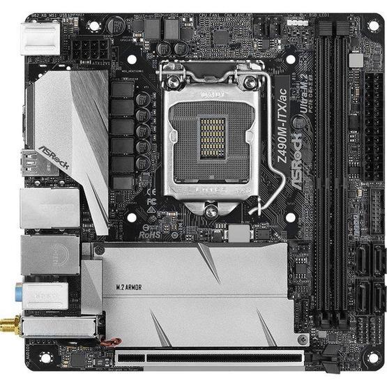 AsRock Z490M-ITX ac LGA1200 DDR4 4400MHz+ m.2 SSD Armor Wi-Fi+Bluetooth HDMI DP USB 3.2 Type-C RGB ARGB mini-ITX Anakart