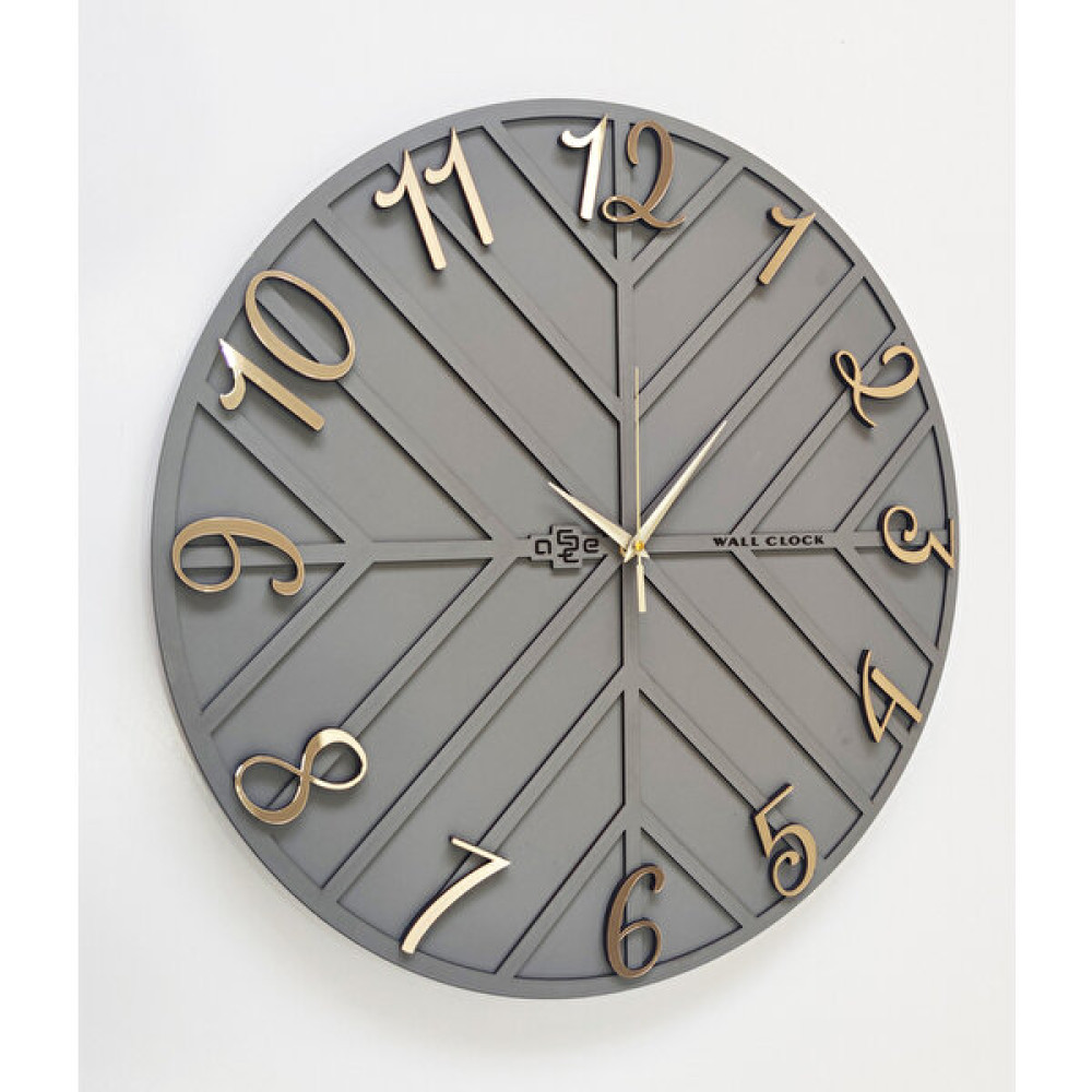 Asse Endless Line Dekoratif Duvar Saati Sessiz Mekanizma 50 x 50cm Antrasit & Gold - Antrasit - Gold Dekoratif Saat Fiyatı
