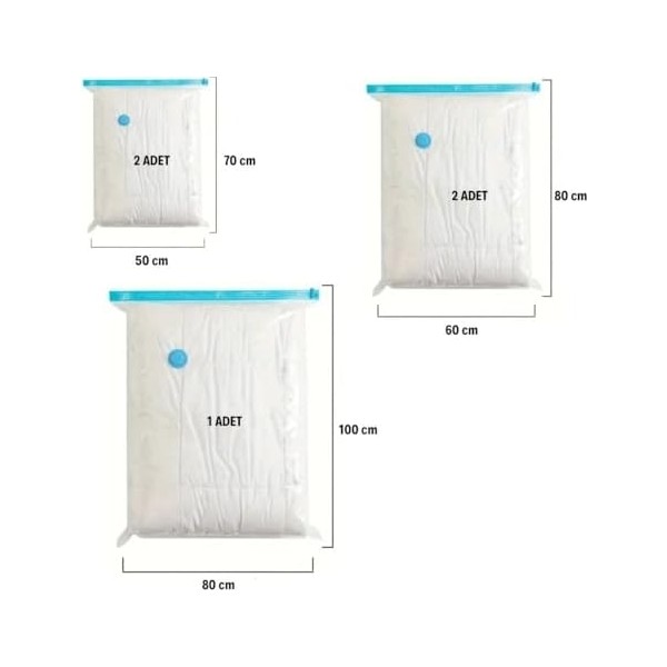 Asseds Store 5'li Paket 3 Boy Vakumlu Hurç Giysi Yastık Yorgan Yazlık Kışlık Için Vakumlu Saklama Torbaları, 2 Adet 70X50CM - 2 Adet 80X60CM - 1 Ad... Yastık Kılıfı Fiyatı