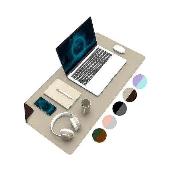 Asseds Store Çift Renk Dikişli Pu Deri Masa Matı 80X40 cm Mousepad, Su Geçirmez Masa Sümeni, Çift Taraflı Kullanım, Dizüstü Bilgisayar/ofis/ev Için... Mouse Pad Fiyatı