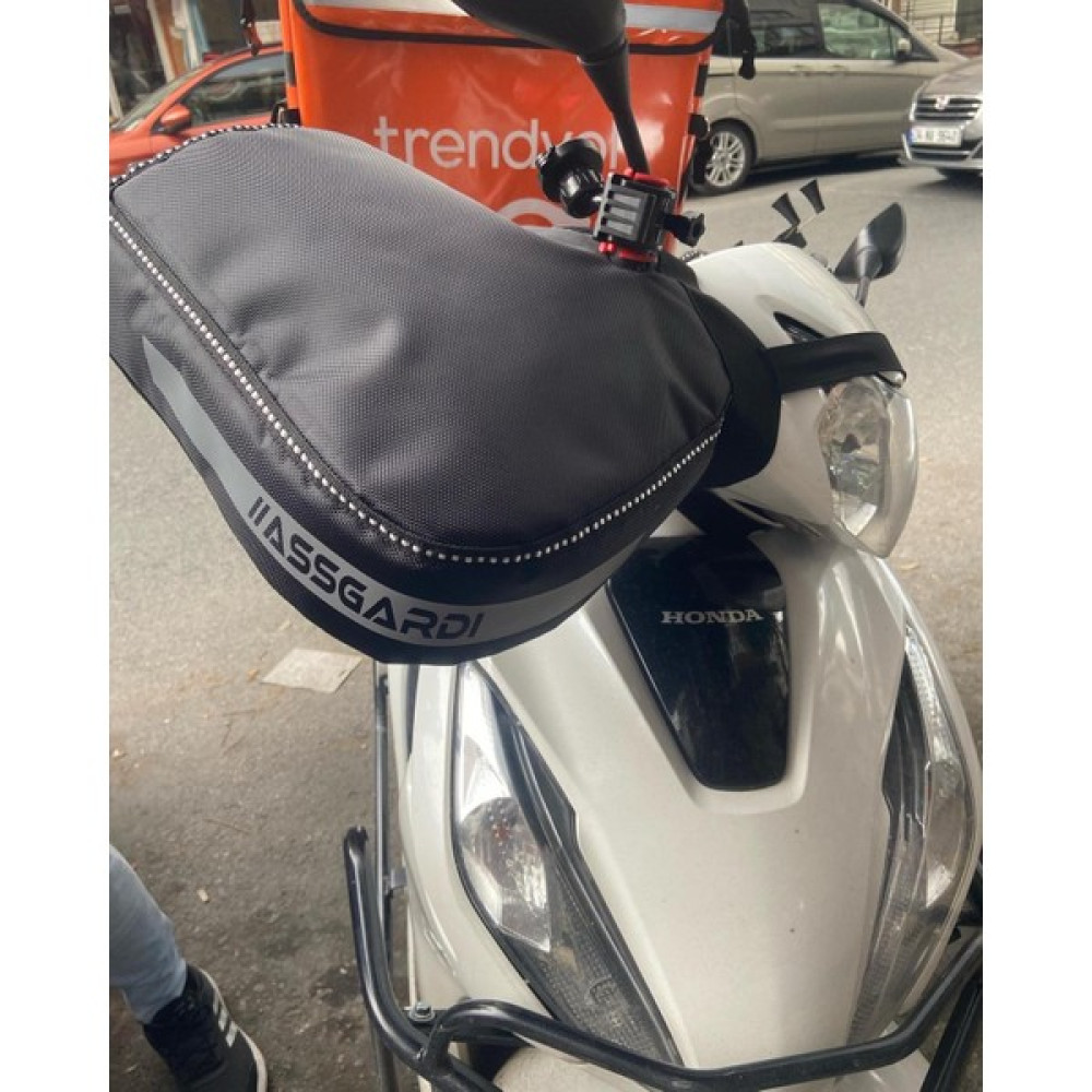 ASSGARDI Honda Dio Scooter Universal Motosiklet Premium Elcik Rüzgarlık Içi Yünlü Su Geçirmez Reflektörlü Motorsiklet Aksesuarları Fiyatı