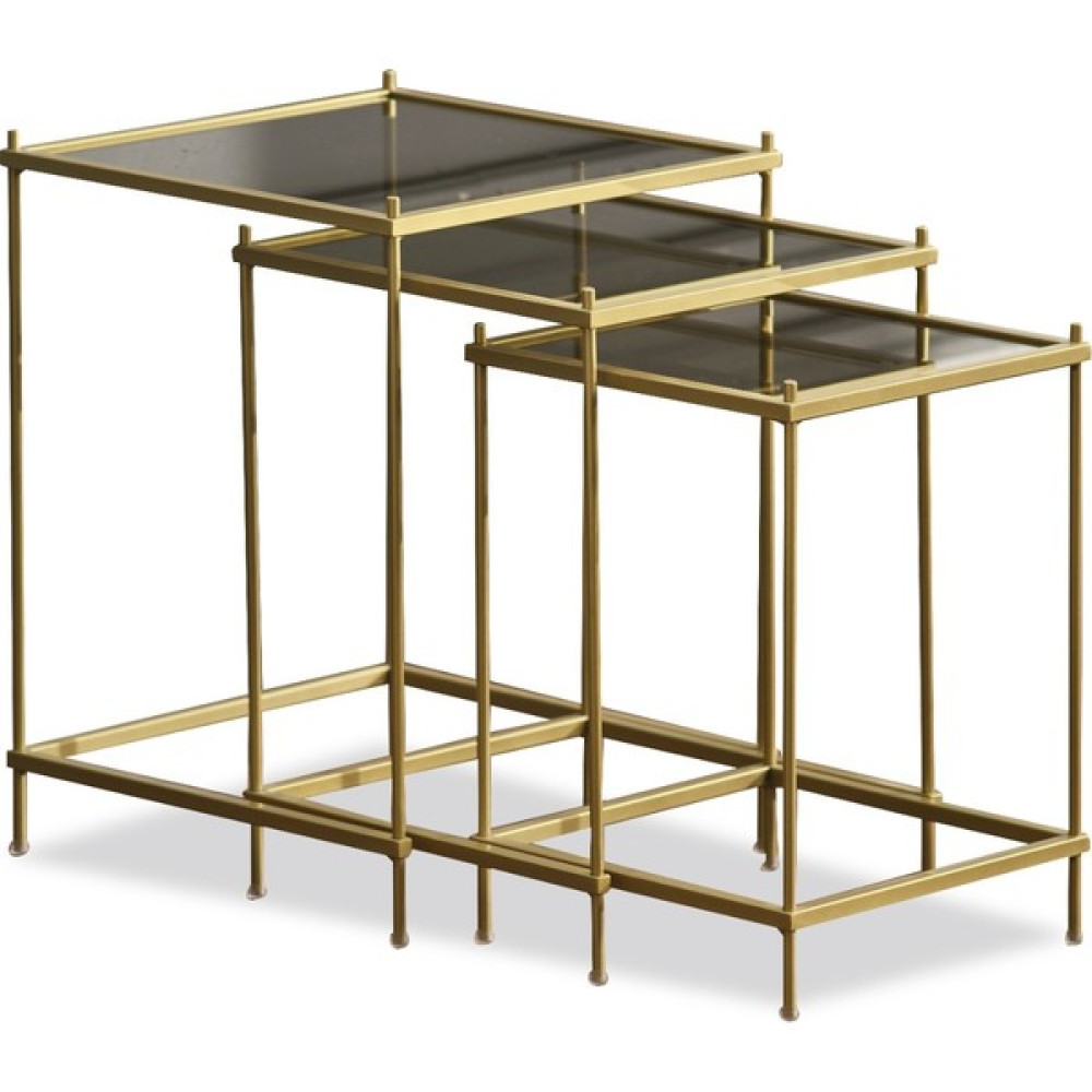 Assu Casa Assucasa Brad 3'lü Metal Zigon Yan Sehpa Gold-Bronz - Gold Yan Sehpa Fiyatı