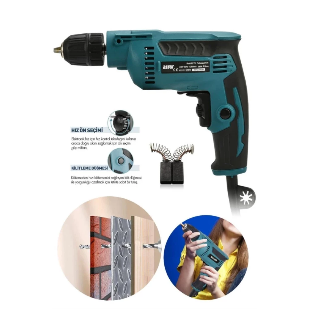 Assur 230V 50Hz Profesional Elektrikli Matkap 10 Mm Mavi M004 Matkaplar Fiyatı