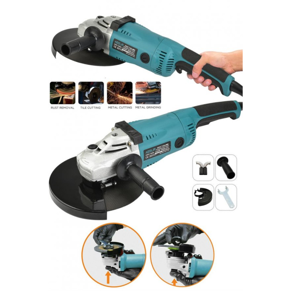 Assur Metal Sanzumanli Tam Otomatik Taslama Makinesi 230 Mm 2200 Watt Mavi Taşlama Makinesi Fiyatı