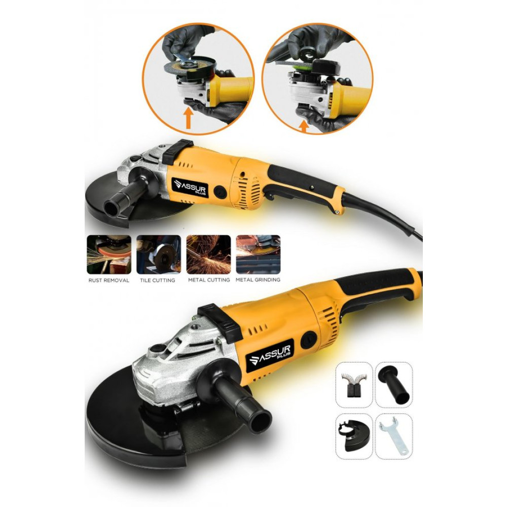Assur Metal Sanzumanli Tam Otomatik Taslama Makinesi 230 Mm 2200 Watt Sarı Taşlama Makinesi Fiyatı
