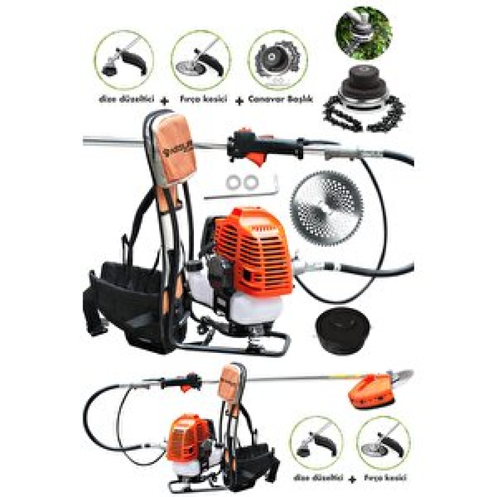 Assur Plus 11000rpm 5.9 Hp Sırt Tipi Benzinli Motorlu Canavar Başlıklı Ot Çalı Çim Biçme Tırpanı Bahçıvanlık Aletleri Fiyatı