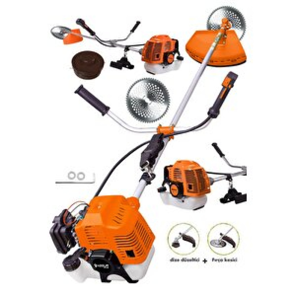 Assur Plus 11000rpm 5.9 Hp Yan Tipi Benzinli Motorlu Ot Çalı Çim Biçme Tırpanı-turuncu Bahçıvanlık Aletleri Fiyatı