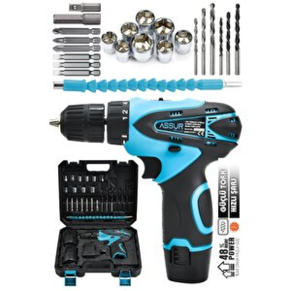 Assur Plus 24v 4ah Lion Armut Batarya Metal Şanzuman Çift Akülü Vidalama 24 Adet Set Akülü Vidalama Makinesi Fiyatı