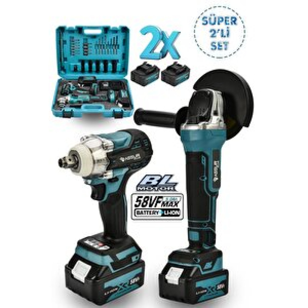 Assur Plus 58vf Ultra 2li Set Şarjlı Taşlama + Şarjlı Somun Sökme Taşlama Makinesi Fiyatı