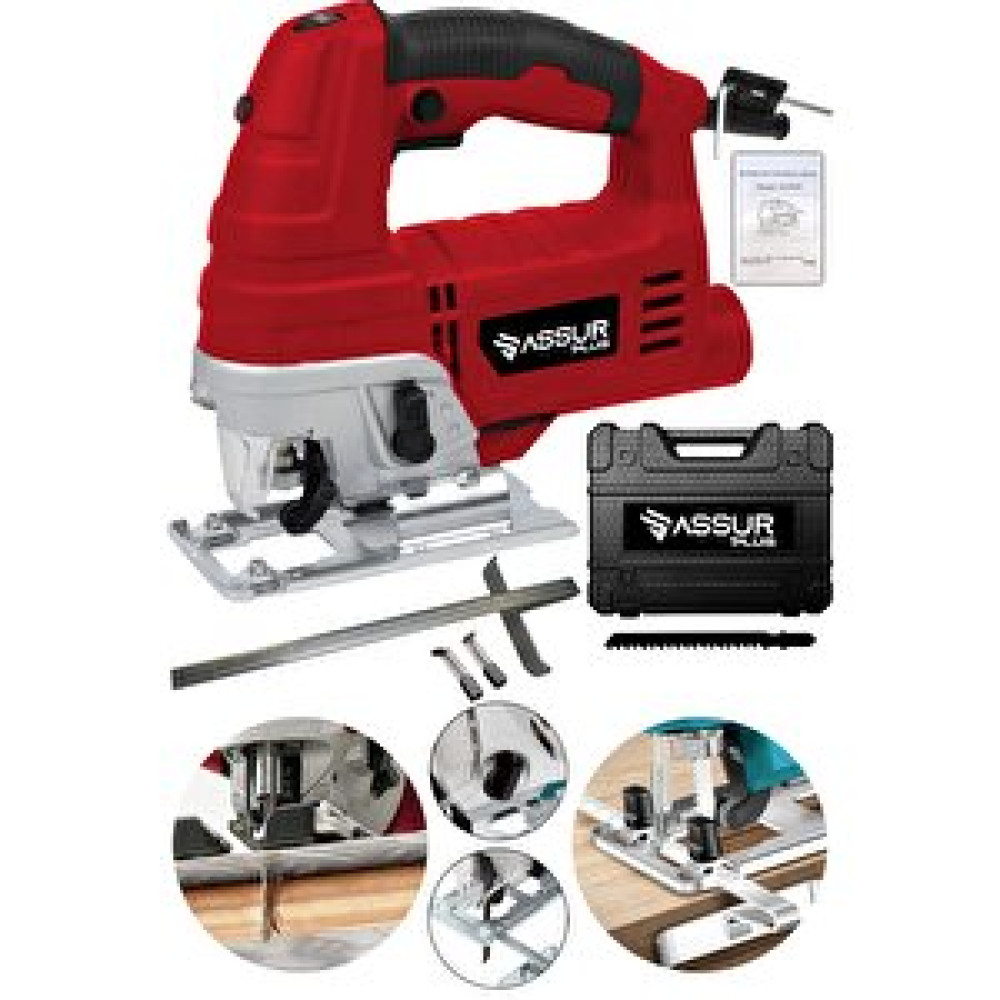 Assur Plus Bakır Sargılı 800 W Professional Devir Ayarlı Dekupaj Bıçkı Testere Makinası Kırmızı Dekupaj Testere Fiyatı