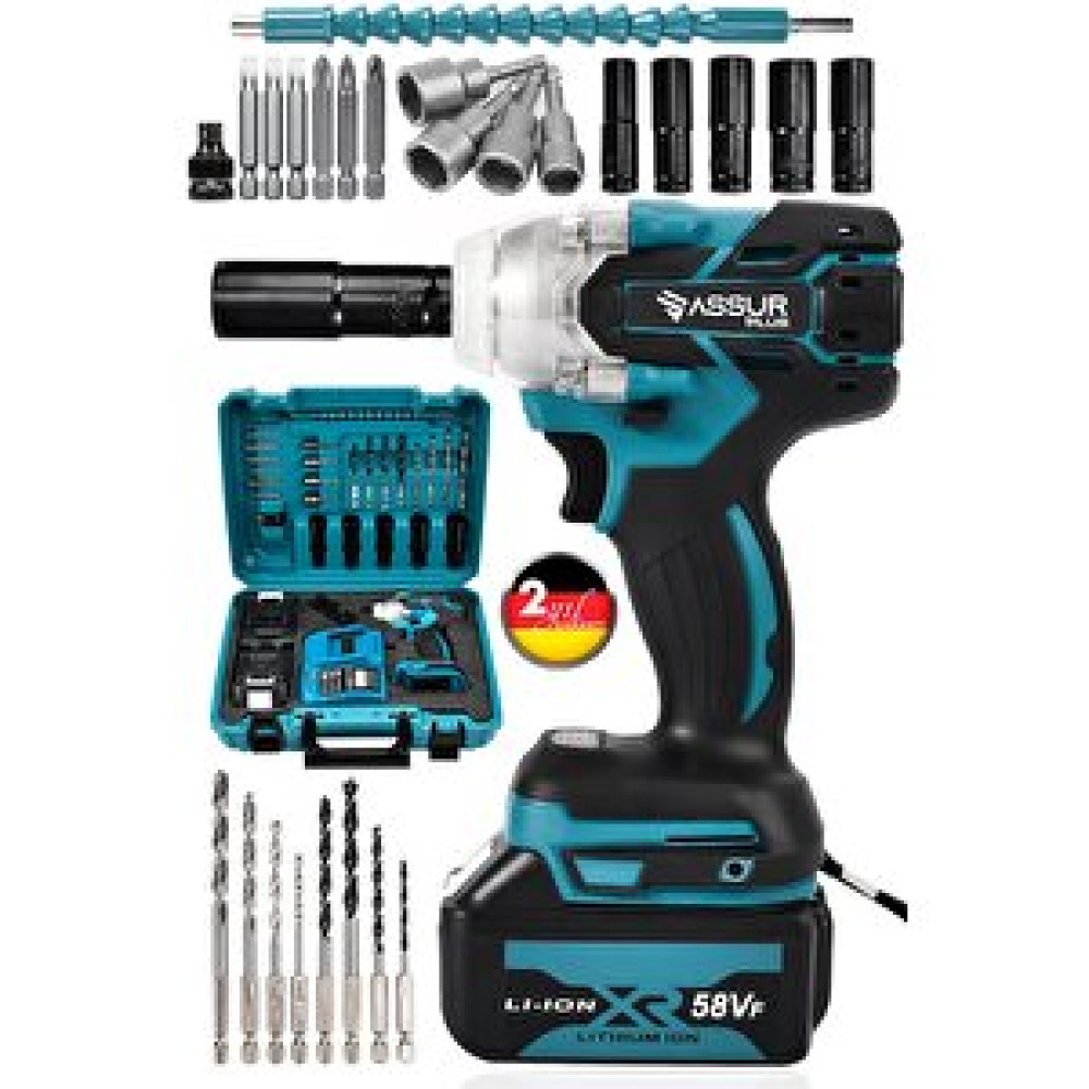 Assur Plus Extra Güçlü 58vf Professional Somun Sökme Set Somun Sökme Ve Akülü Vidalama Akülü Vidalama Makinesi Fiyatı