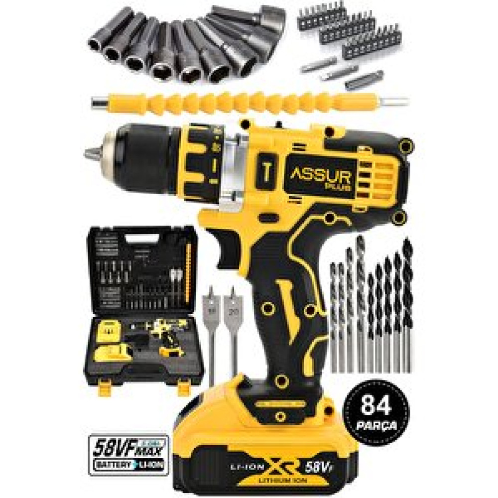 Assur Plus Germany Profesional New Seri 58 Vf 24 Parça Darbesiz Matkap Set Hediyeli Sarı Matkaplar Fiyatı