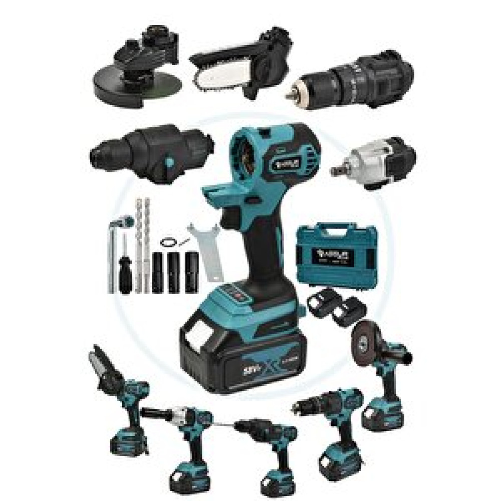 Assur Plus Hilti + Budama + Darbeli Matkap + Taşlama + Somun Sıkma 5'li Set - Mavi Akülü Vidalama Makinesi Fiyatı