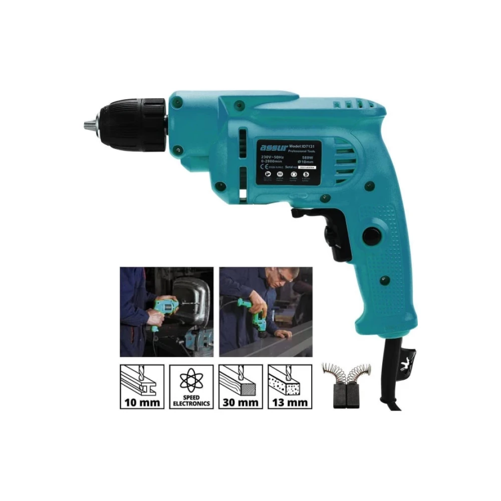 Assur Plus Profesional Elektrikli Matkap 10 Mm 780 W Mavı Kırıcı Deliciler & Kırıcılar Fiyatı