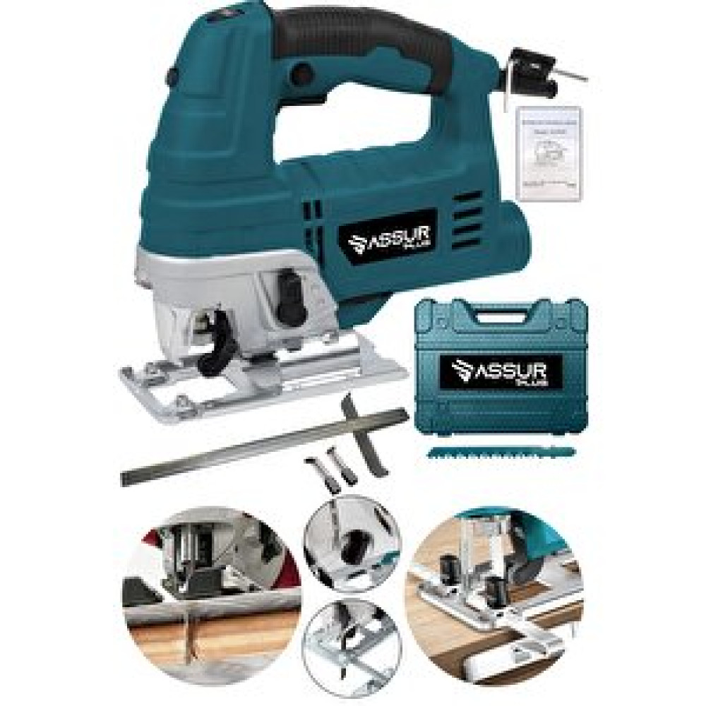 Assur Plus Professional Devir Ayarlı Dekupaj Bıçkı Testere Makinası Bakır Sargılı 800 W Mavi Dekupaj Testere Fiyatı