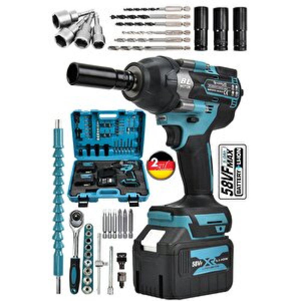 Assur Plus Ultra Professional Şarjlı Somun Bijon Sıkma Sökme Makinesi Kömürsüz Motor 58 Vf Setli Matkaplar Fiyatı