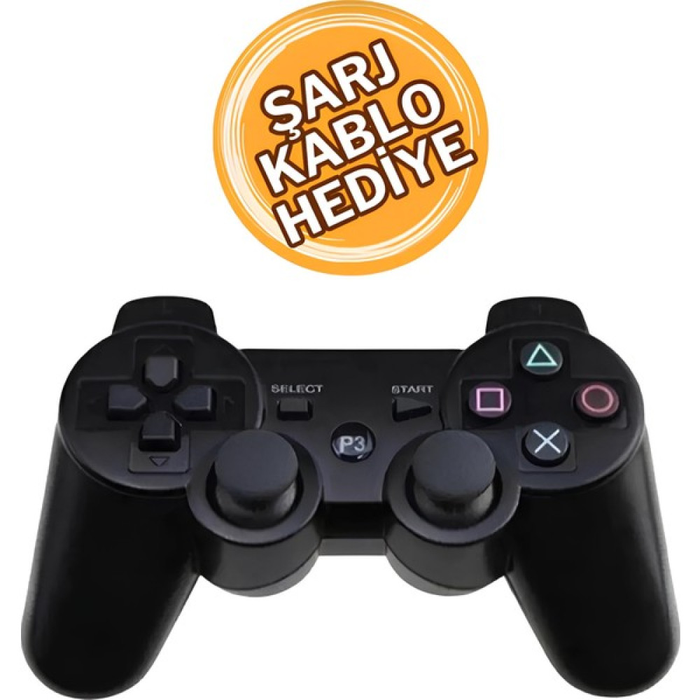 Astakos Ps3 Dualshock 3 Wireless Controller Oyun Kolu Joystick Ps3-Şarj Kablosu Hediye - Siyah PlayStation 2 - 3 Oyunları Fiyatı