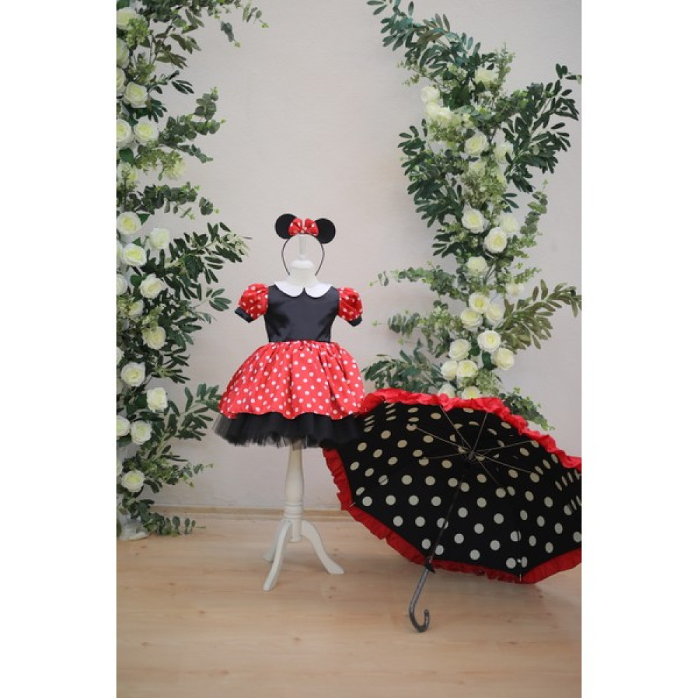 Astar Kostüm Kırmızı Puanlı Mini Mouse Çocuk Kostüm Elbise - Kırmızı - Siyah - 7 - 8 Yaş Oto Boyaları Fiyatı