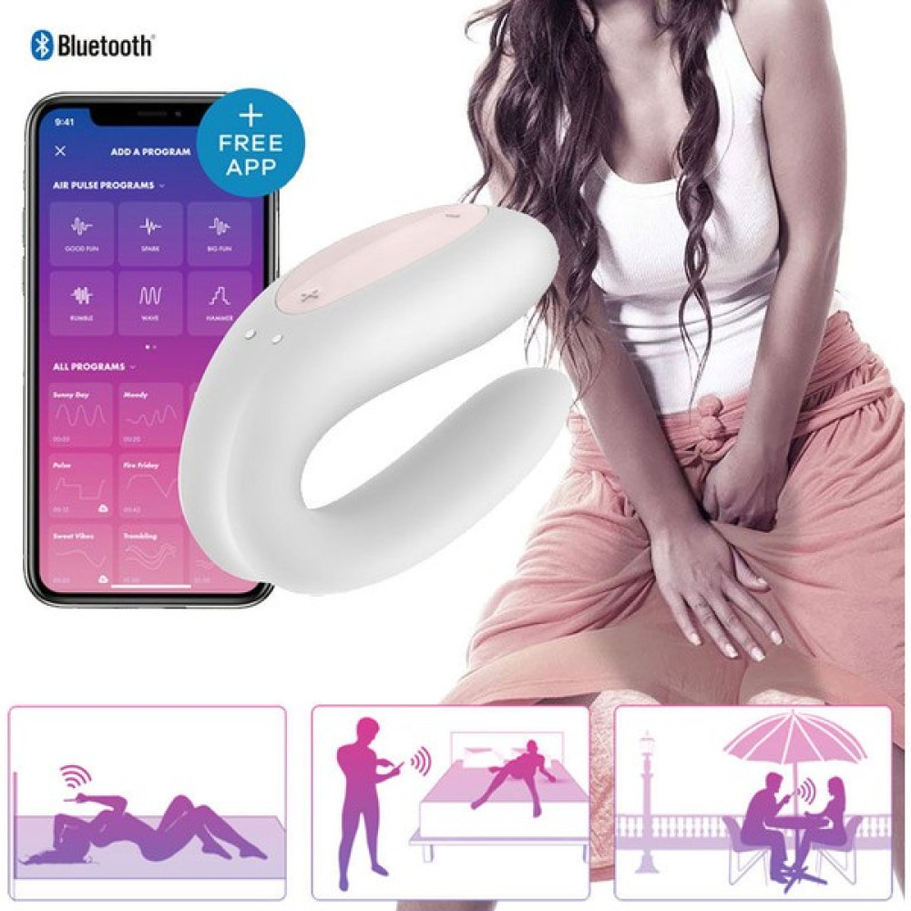 Astarte Satisfyer Double Joy White Ios Adroid Uyumlu Telefon Kontrollü Çiftlere Özel Partner Vibratör Oto Boyaları Fiyatı