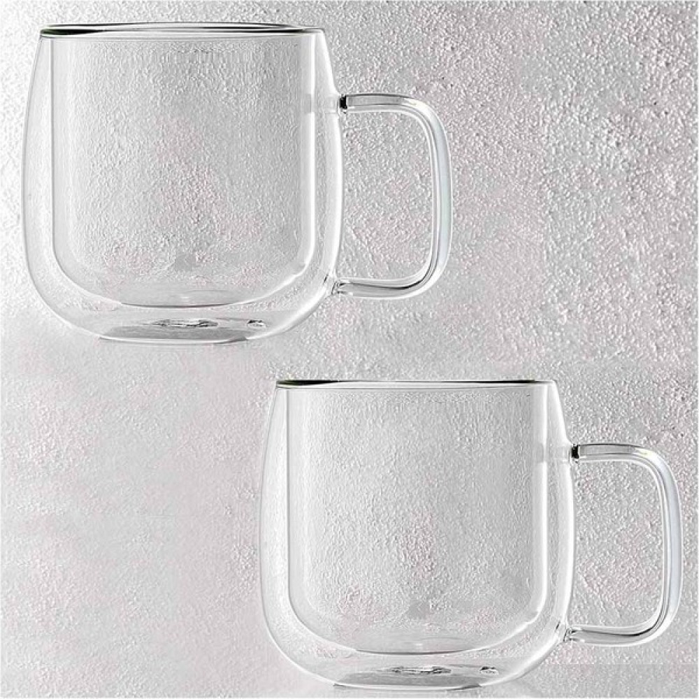 Astera Jumbo Glory Double Wall Çift Çidarlı Kulplu 2'li Bardak 350 ml - Şeffaf Fincan / Bardak / Kahve Takımı Fiyatı