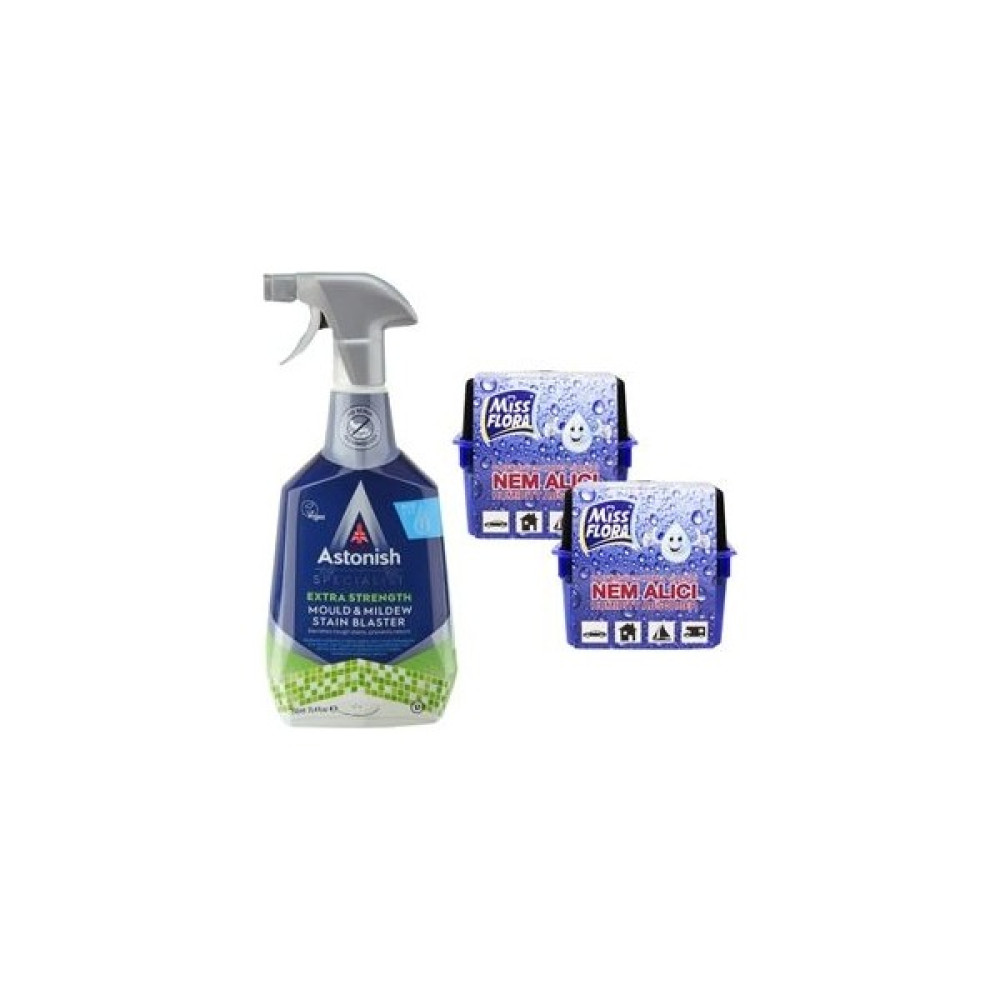 Astonish Küf Temizleyici 750 ml +Miss Flora Nem Alıcı - Küf - Rutubet Önleyici 450 G 2 Adet - 1 Adet Nalburiye & Hırdavat Fiyatı