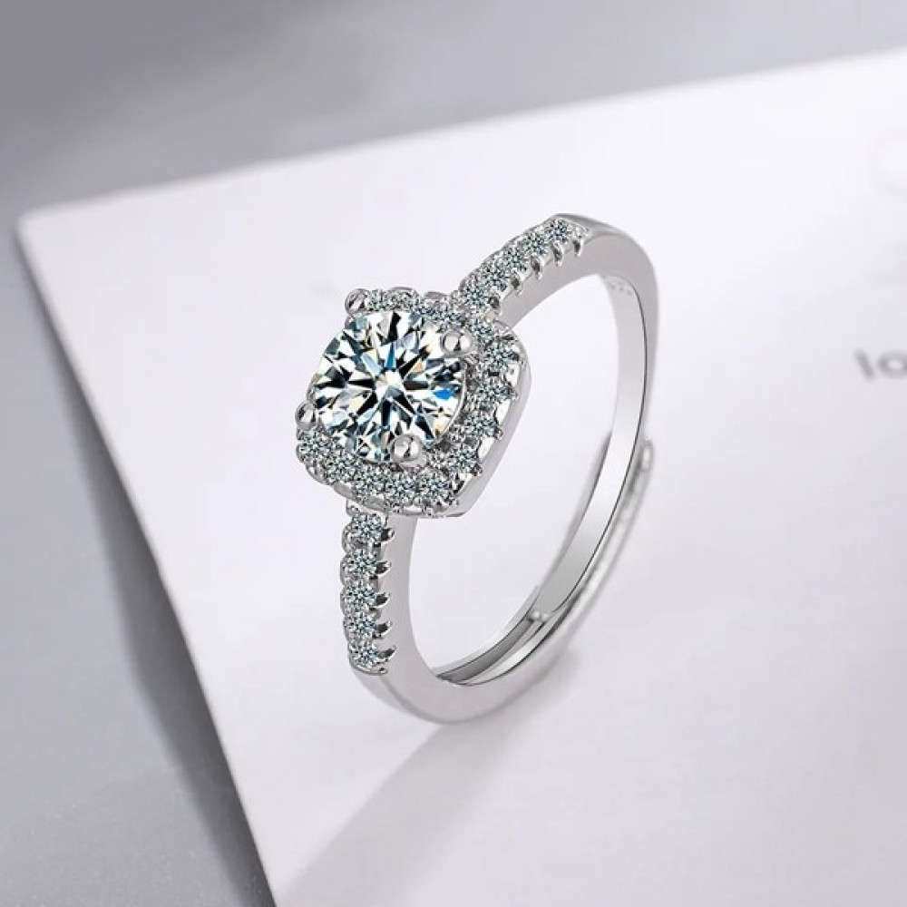 Astoria Silver 925 Ayar Gümüş Parmağa Göre Ayarlanabilir Tek Taş Kadın Yüzük - Antik Gümüş - Standart Gümüş Yüzük Fiyatı