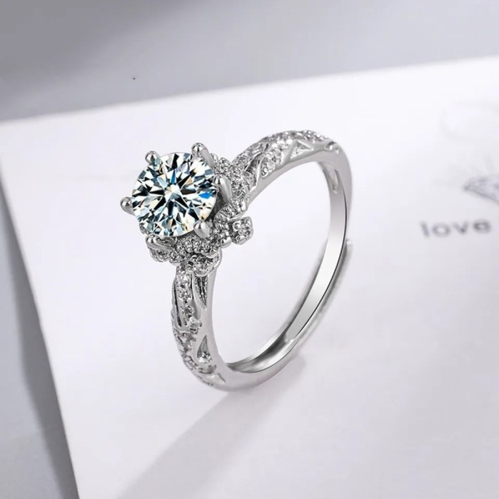 Astoria Silver 925 Ayar Gümüş Parmağa Göre Ayarlanabilir Tek Taş Kadın Yüzük - Standart Gümüş Yüzük Fiyatı