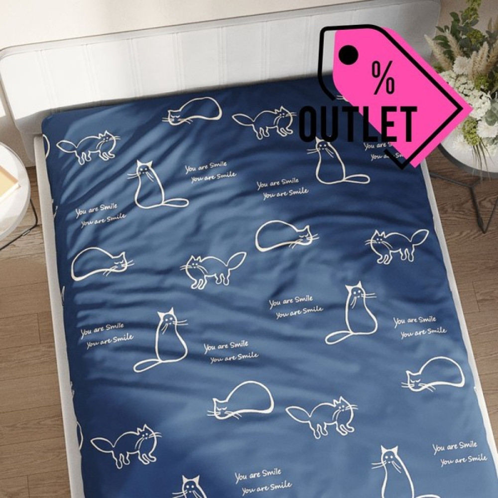 Astra Home "Cats" 160X240 cm Pamuklu Klasik Çarşaf Çift Kişilik Mavi"OUTLET" - 160 x 240 - Mavi Çarşaf Fiyatı