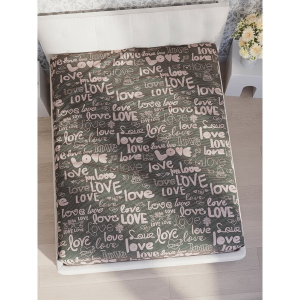 Astra Home "ıt's Love" 220X240 cm Pamuklu Klasik Çarşaf Çift Kişilik Gri - Pembe - 220 x 240 Çarşaf Fiyatı