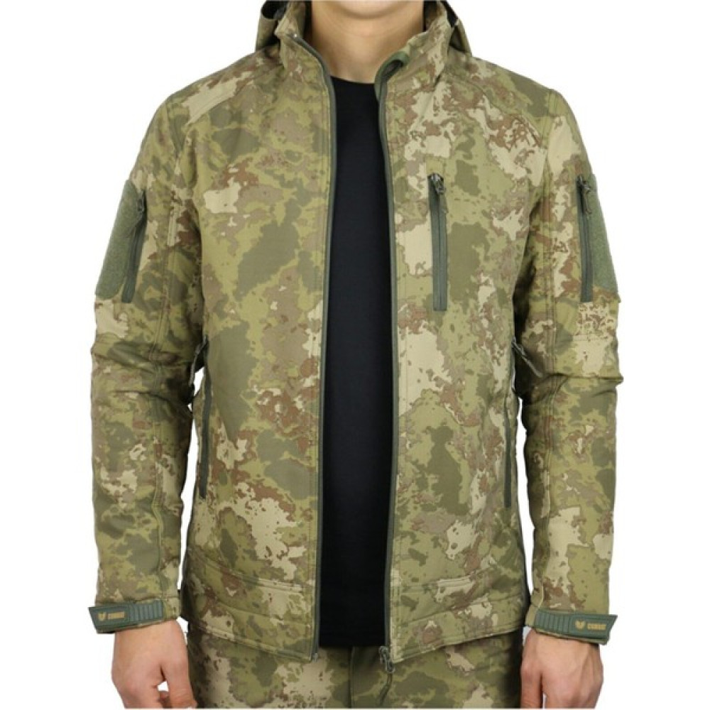 Astüm Askeri Malzeme Unisex Yeşil Yeni Kamuflaj Tactical Softshell Mont Mont (Outdoor) Fiyatı