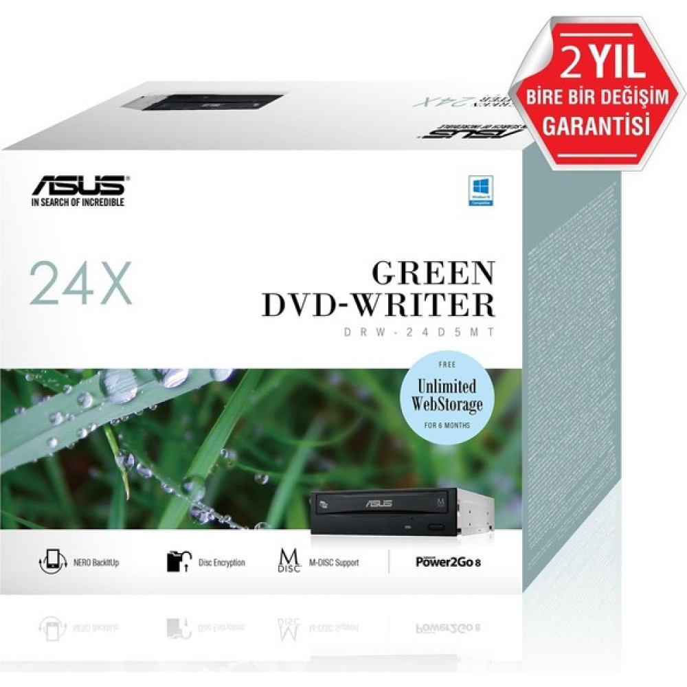 Asus DRW-24D5MT-BOX 24X Sata Siyah Optik Okuyucu (Kutulu) CD & DVD Sürücüler Fiyatı