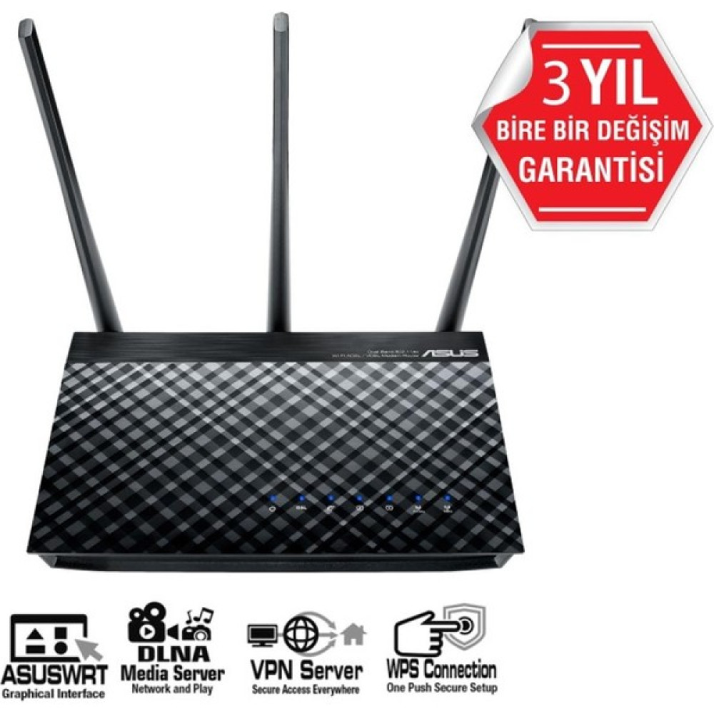 Asus DSL-AC51 AC750 3port Adsl/vdsl 750MBPS Modem/router Modem Fiyatı