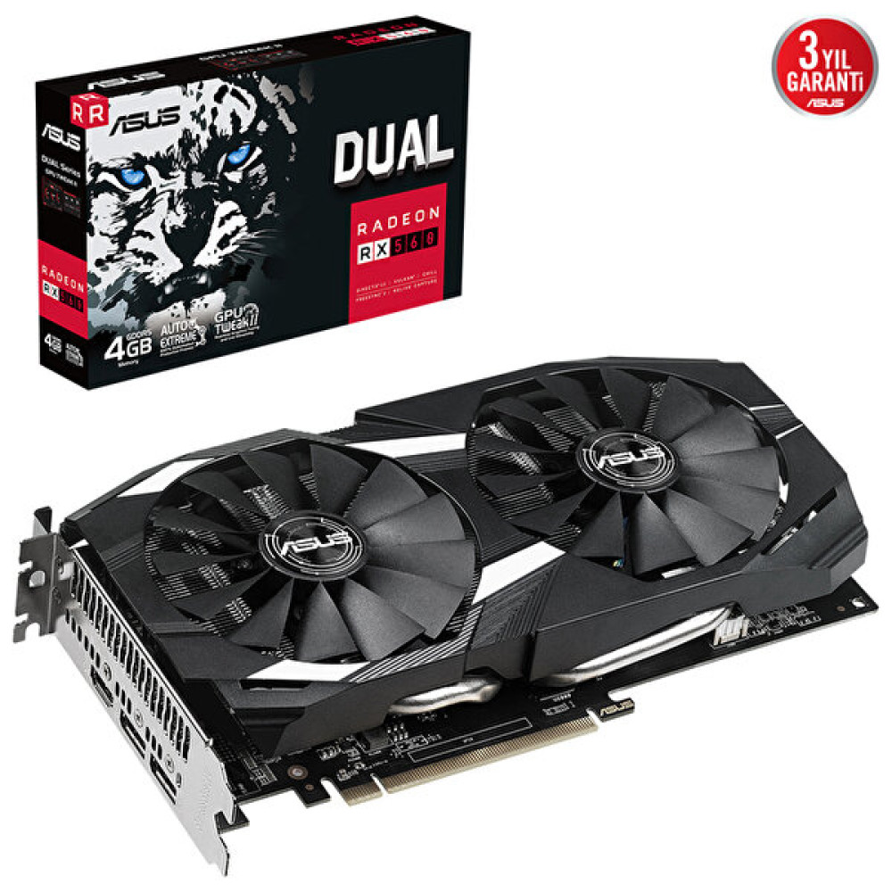 Asus Dual Radeon RX 560 Dual-Rx560-4G 4 GB 128 Bit Gddr5 Dx12 Gaming Ekran Kartı Ekran Kartları Fiyatı