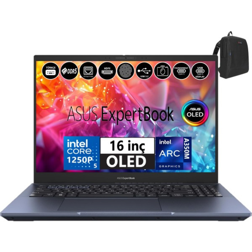 Asus Expertbook WB5602CBN-L20164 Intel Core I5 1250P 40GB Ddr5 1tb SSD 16" OLED 4K 4gb ARCA350M WINDOWS11PRO Taşınabilir Bilgisayar WL2016434+WEBLEGELSINÇANTA Oto Boyaları Fiyatı